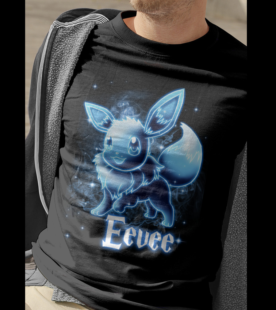 Eevee Pokemon Patronus Neon Glow Effect T-Shirt