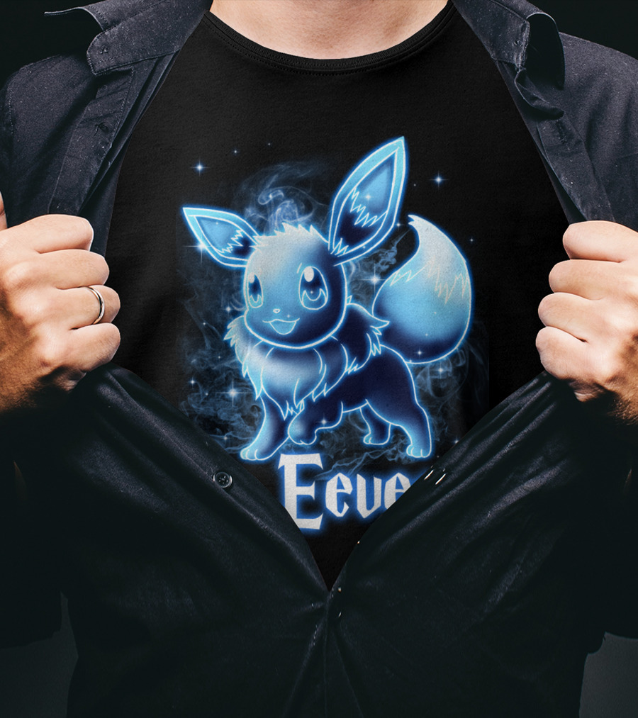 Eevee Pokemon Patronus Neon Glow Effect T-Shirt