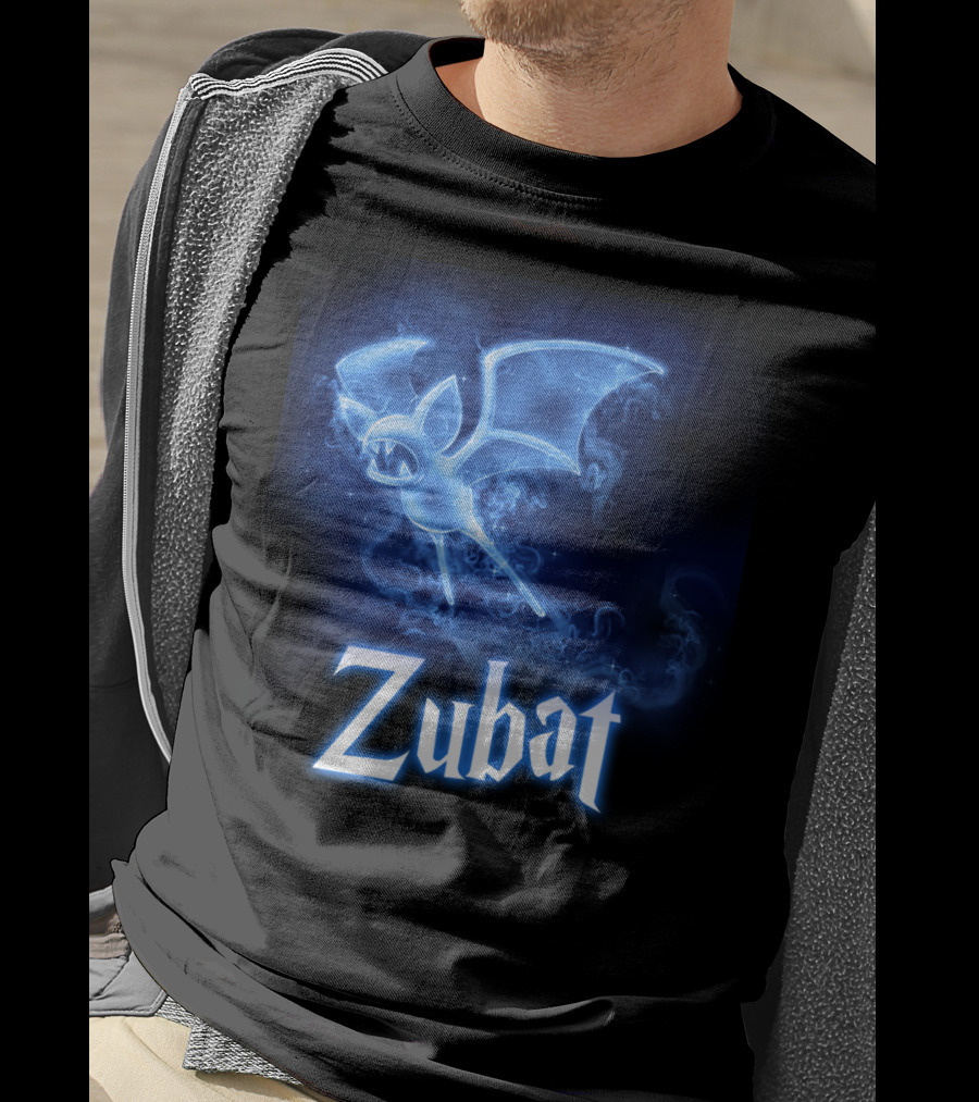 Zubat Pokemon Patronus Glowing Blue Mystical Bat T-Shirt