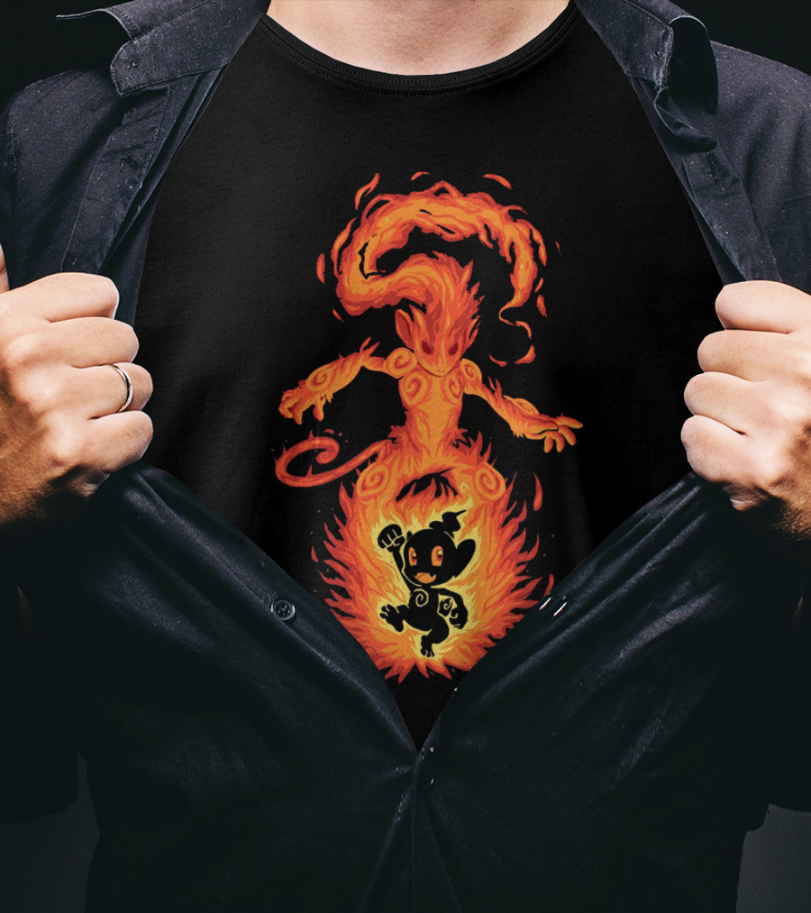 Evolution Pokemon Chimchar Infernape Ember Transformation T-Shirt