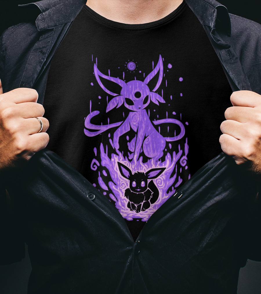 Evolution Pokemon Espeon Eevee Transformation T-Shirt