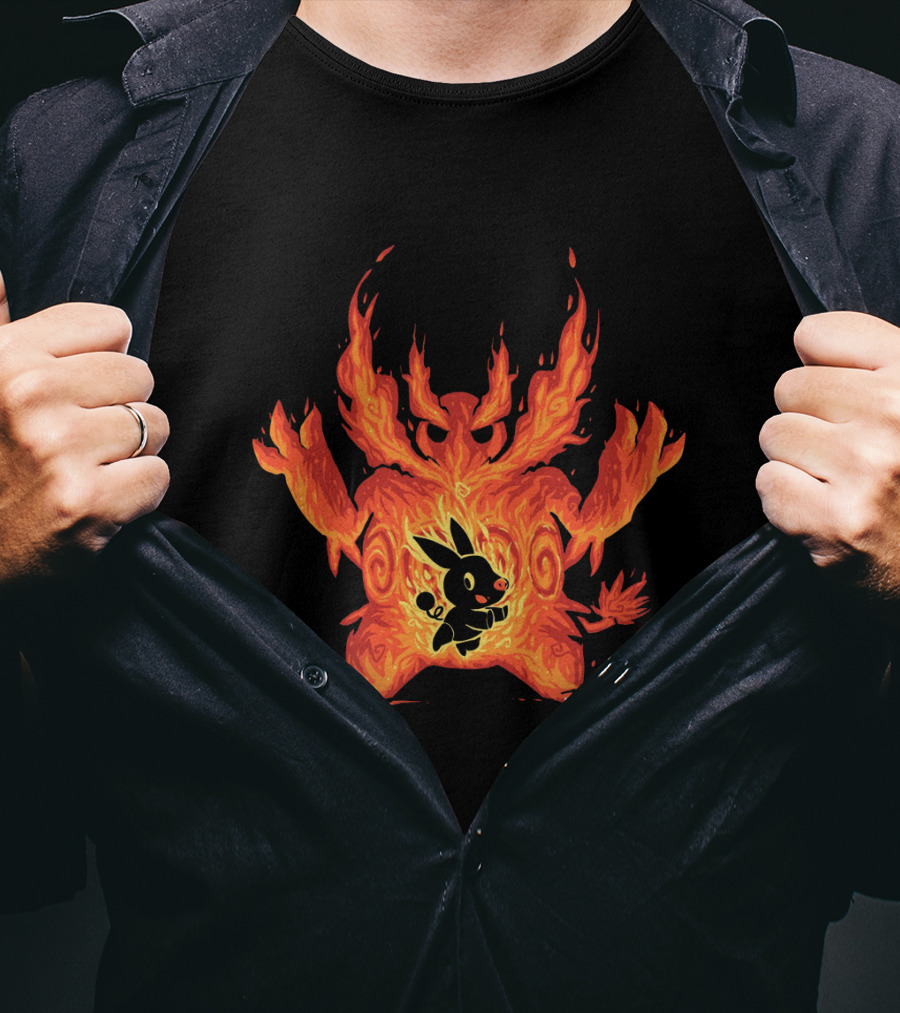 Pokemon Tepig Into Emboar Flame Evolution T-Shirt