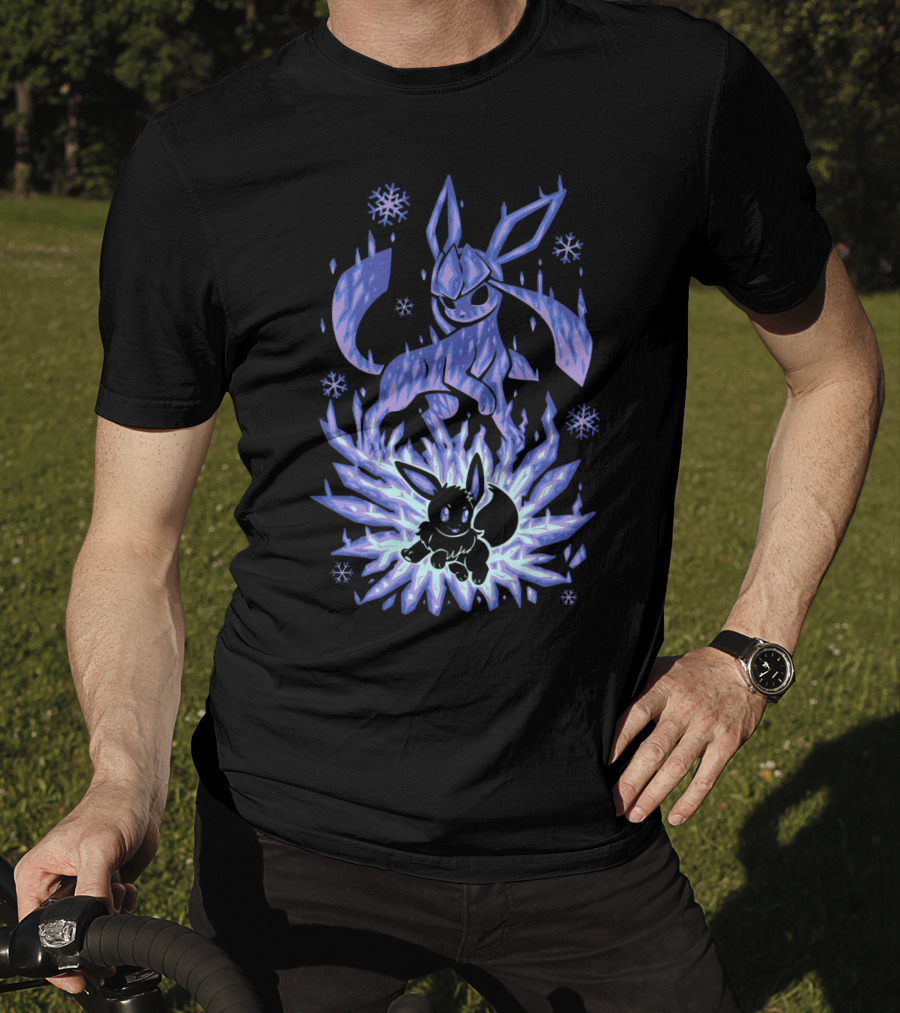 Evolution Pokemon Glaceon Ice Form Transformation T-Shirt