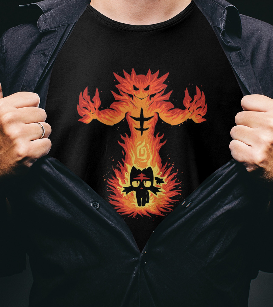 Litten To Incineroar Evolution Fire Pokemon T-Shirt