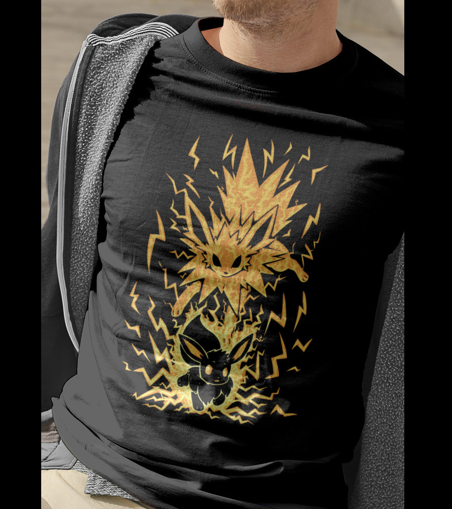 Evolution Pokemon Jolteon Electric Eevee Transformation T-Shirt