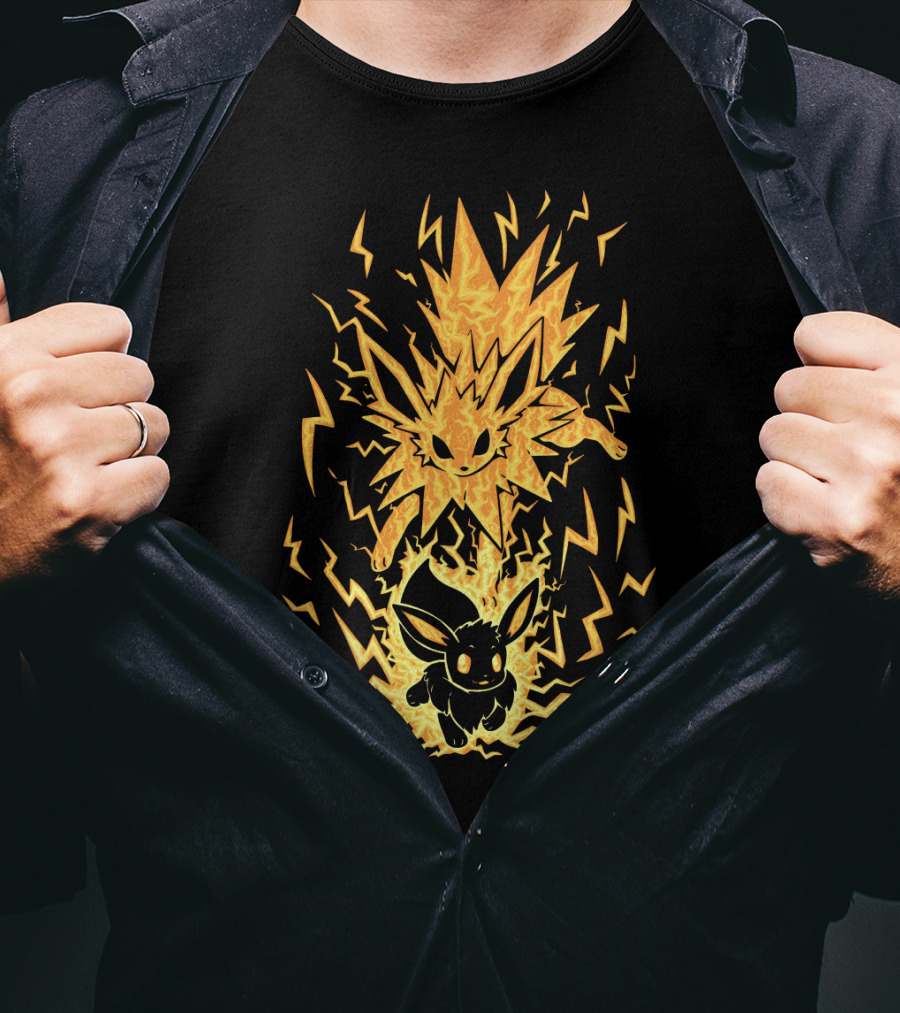 Evolution Pokemon Jolteon Electric Eevee Transformation T-Shirt