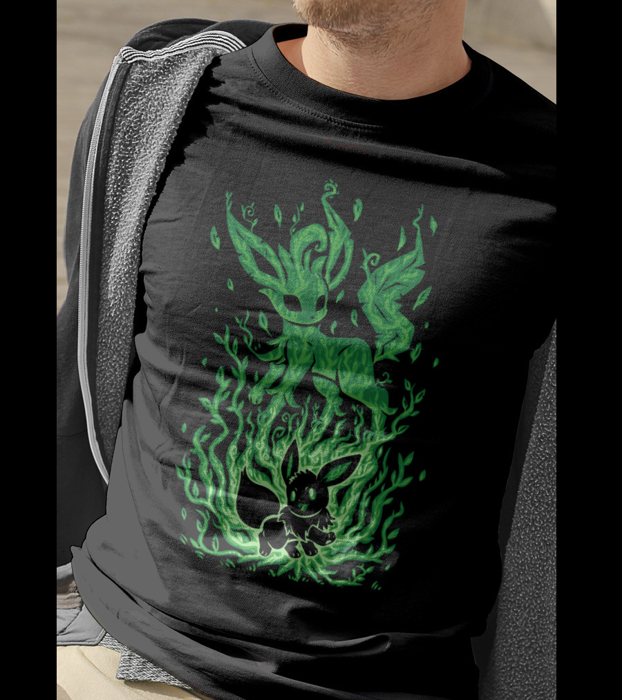 Evolution Pokemon Leafeon Eevee Flames Transformation T-Shirt