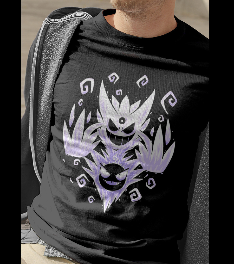 Evolution Pokemon Mega Gengar Shadow Spiral T-Shirt