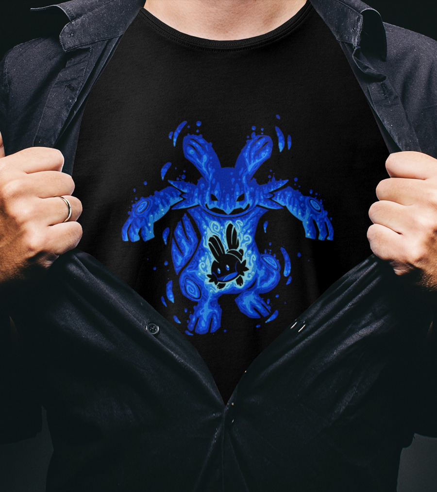 Evolution Pokémon Mudkip Marshtomp Swampert Water-Theme T-Shirt