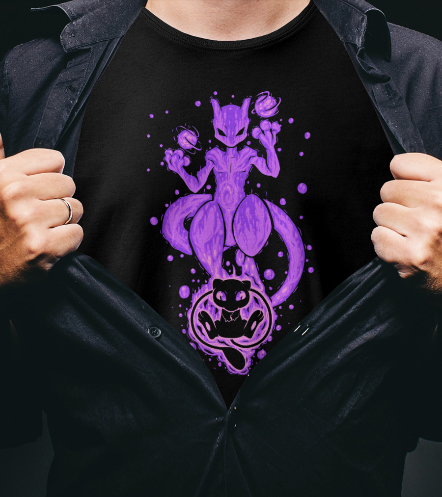 Evolution Pokemon Mewtwo Mew Kanto Legends T-Shirt