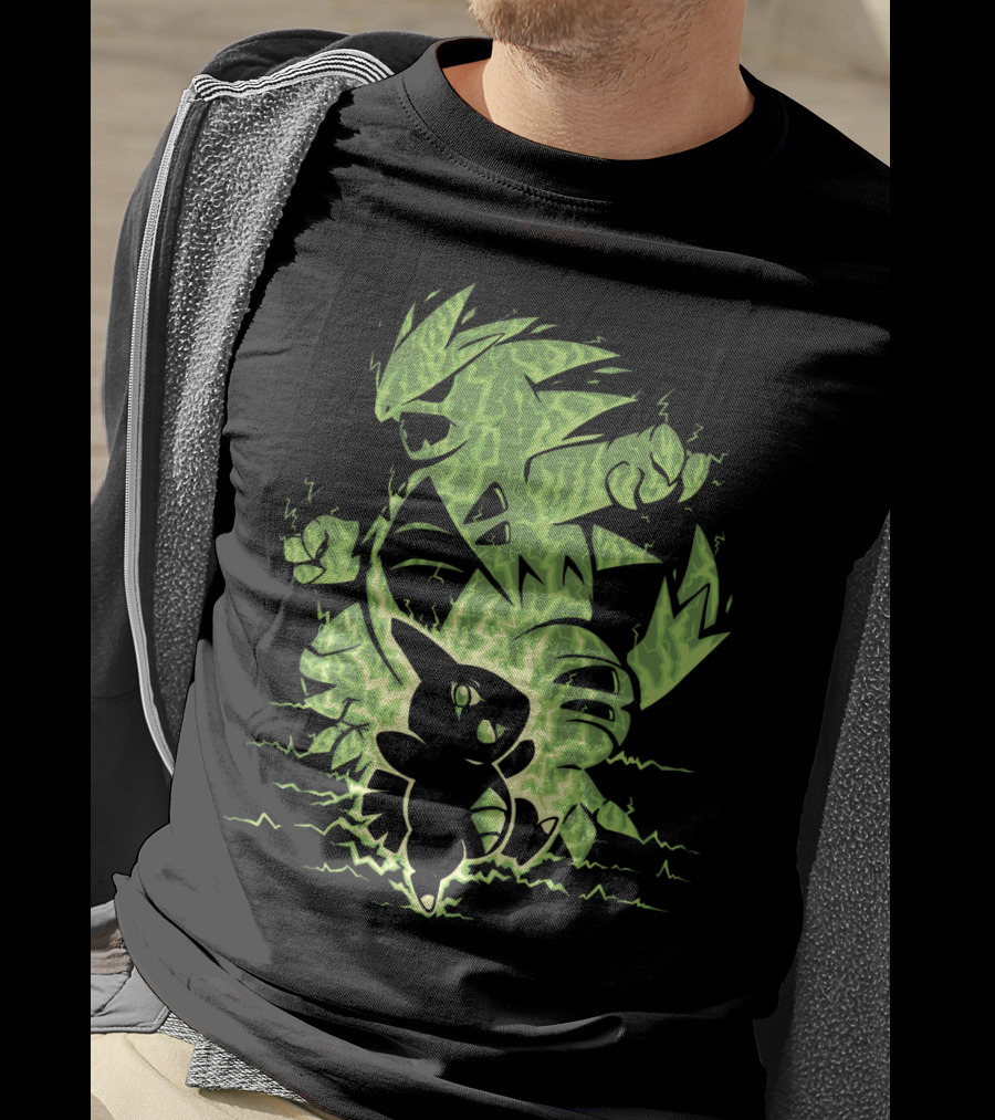 Evolution Pokemon Tyranitar Larvitar Electric Transformation T-Shirt