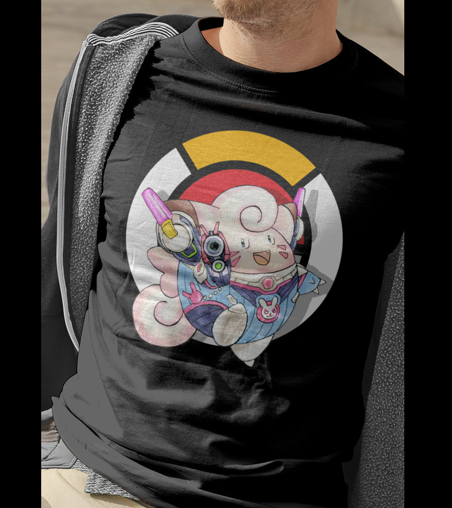 Pokemon Clefairy Overwatch D.va Crossover T-Shirt