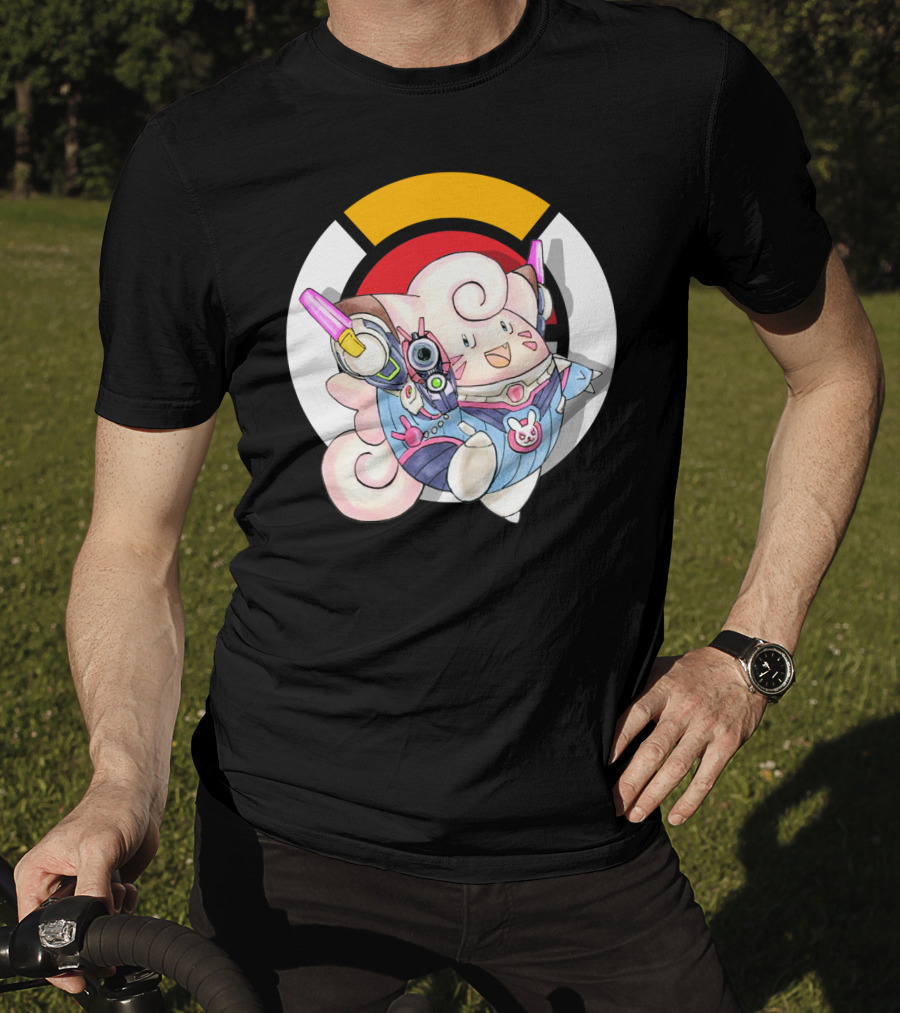 Pokemon Clefairy Overwatch D.va Crossover T-Shirt