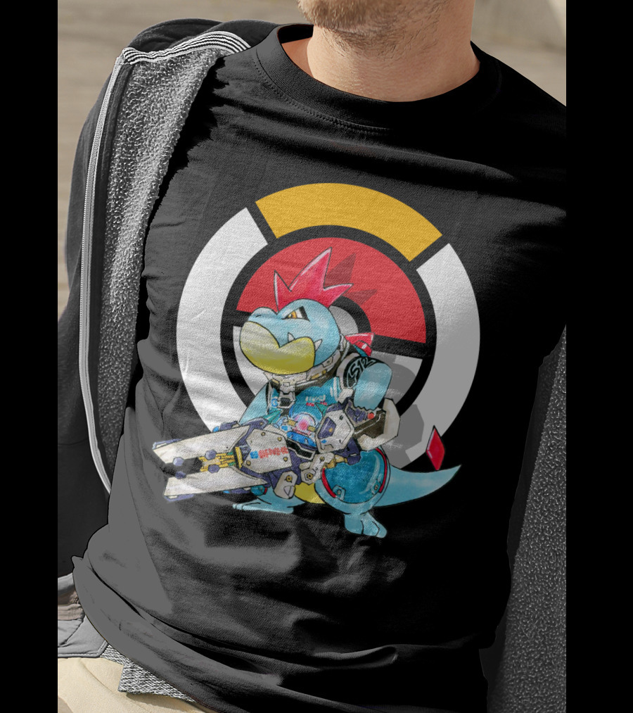 POKEMON CROCONAW ZARYA Crossover With Pokeball Background T-Shirt