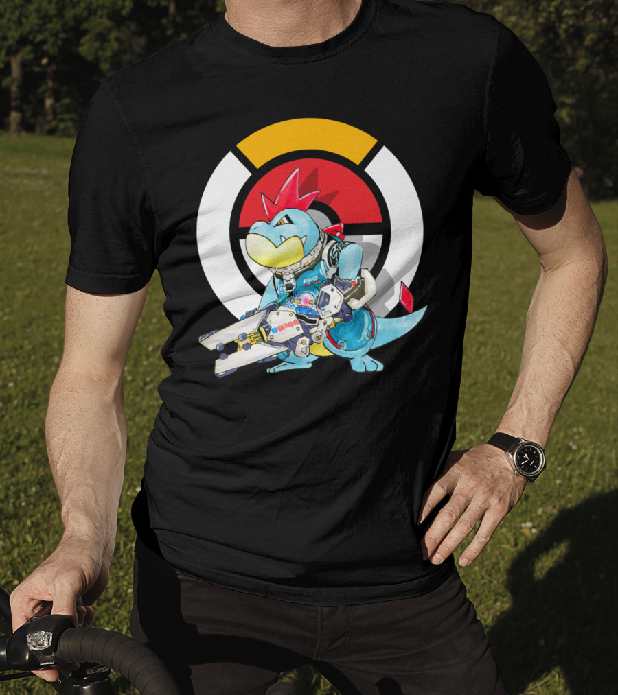 POKEMON CROCONAW ZARYA Crossover With Pokeball Background T-Shirt