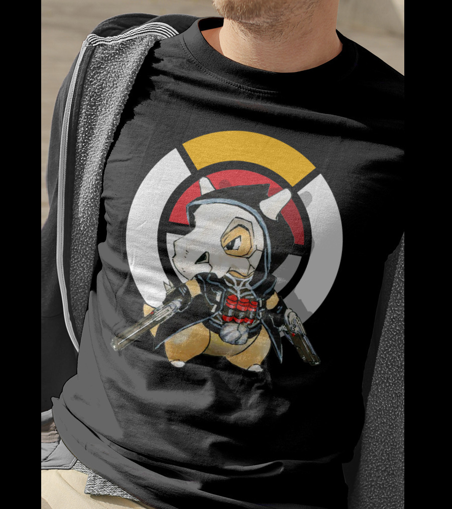 Pokemon X Over Cubone X Reaper Hood Dual Guns T-Shirt