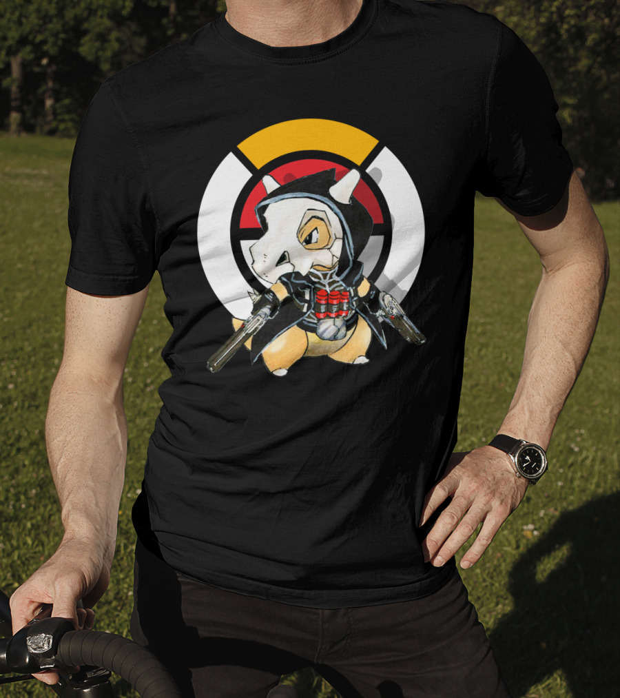 Pokemon X Over Cubone X Reaper Hood Dual Guns T-Shirt
