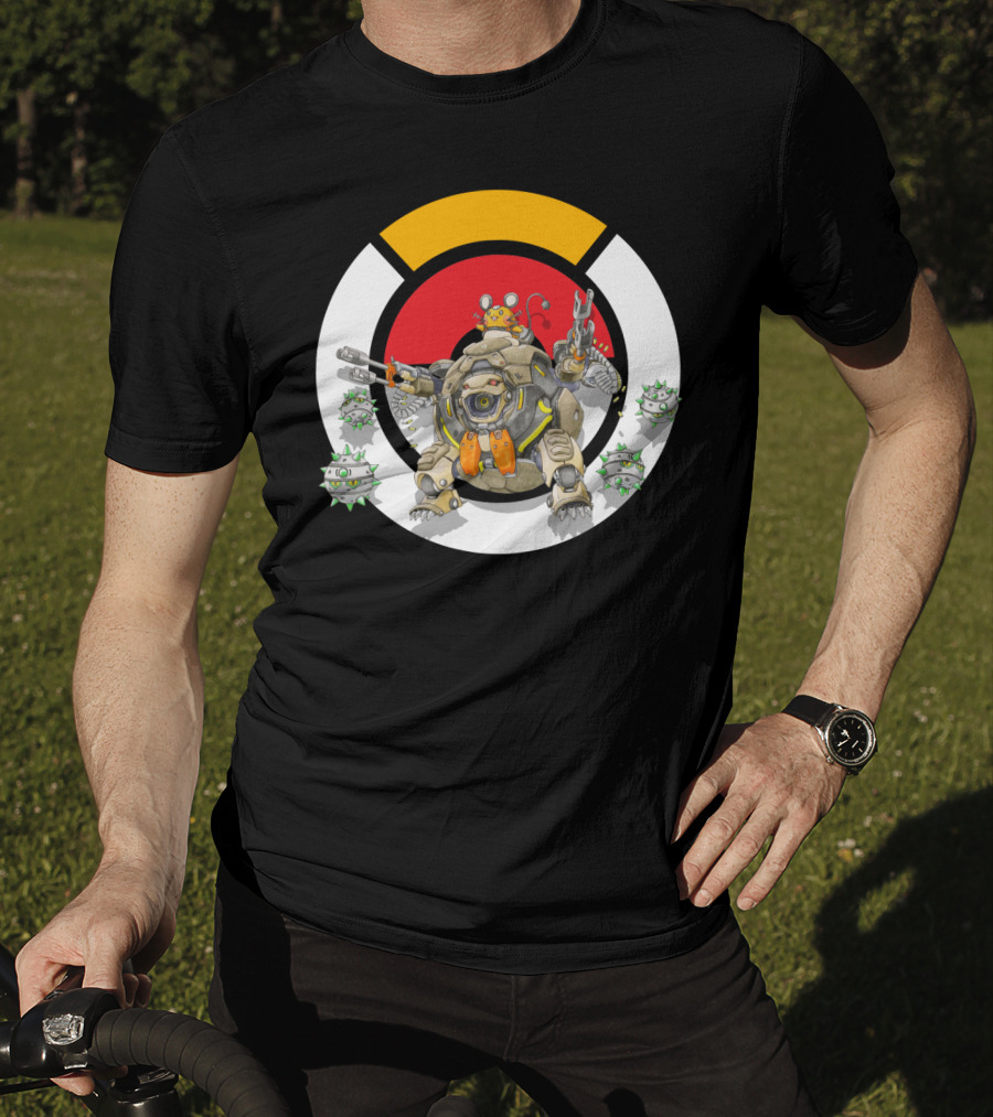 Pokemon X Over Dedenne X Hammond Logo Circle With Ferrothorn T-Shirt