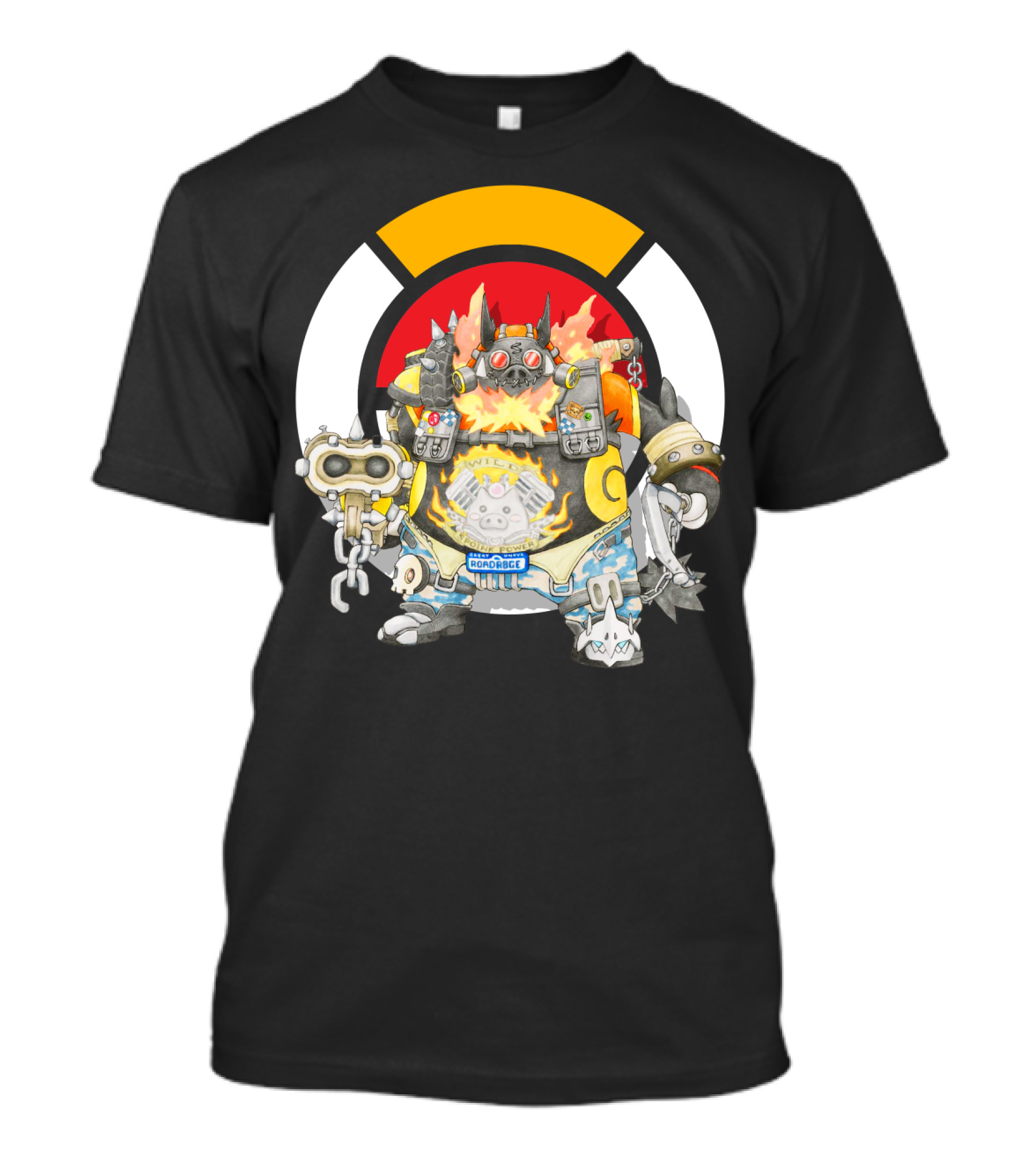 Pokemon X Overwatch Emboar Roadhog Mashup T-Shirt