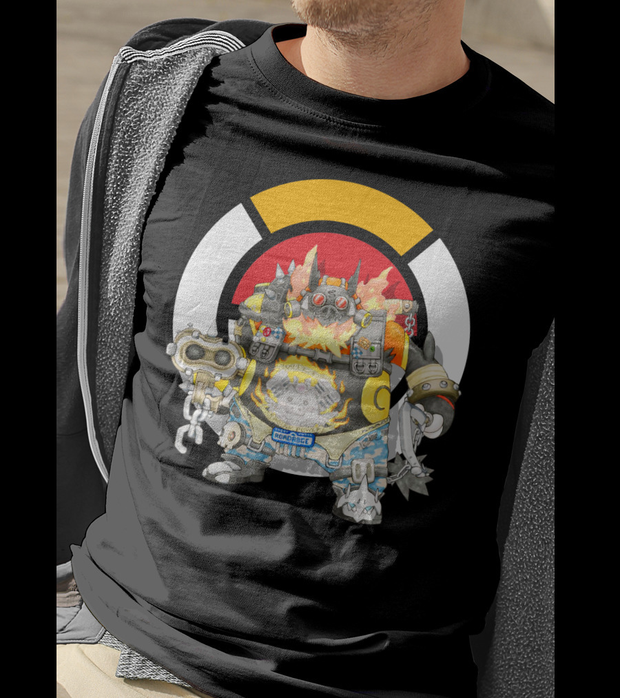 Pokemon X Overwatch Emboar Roadhog Mashup T-Shirt