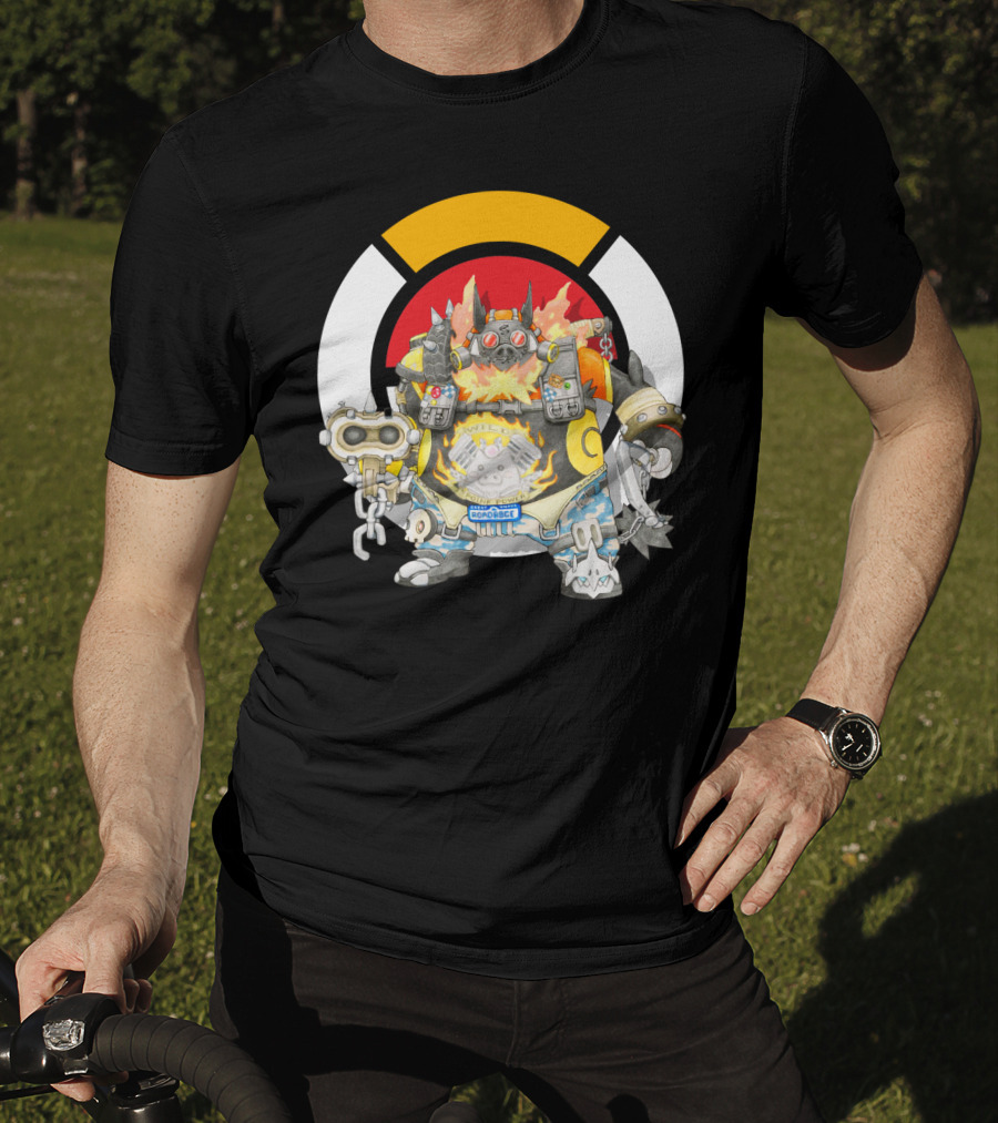 Pokemon X Overwatch Emboar Roadhog Mashup T-Shirt