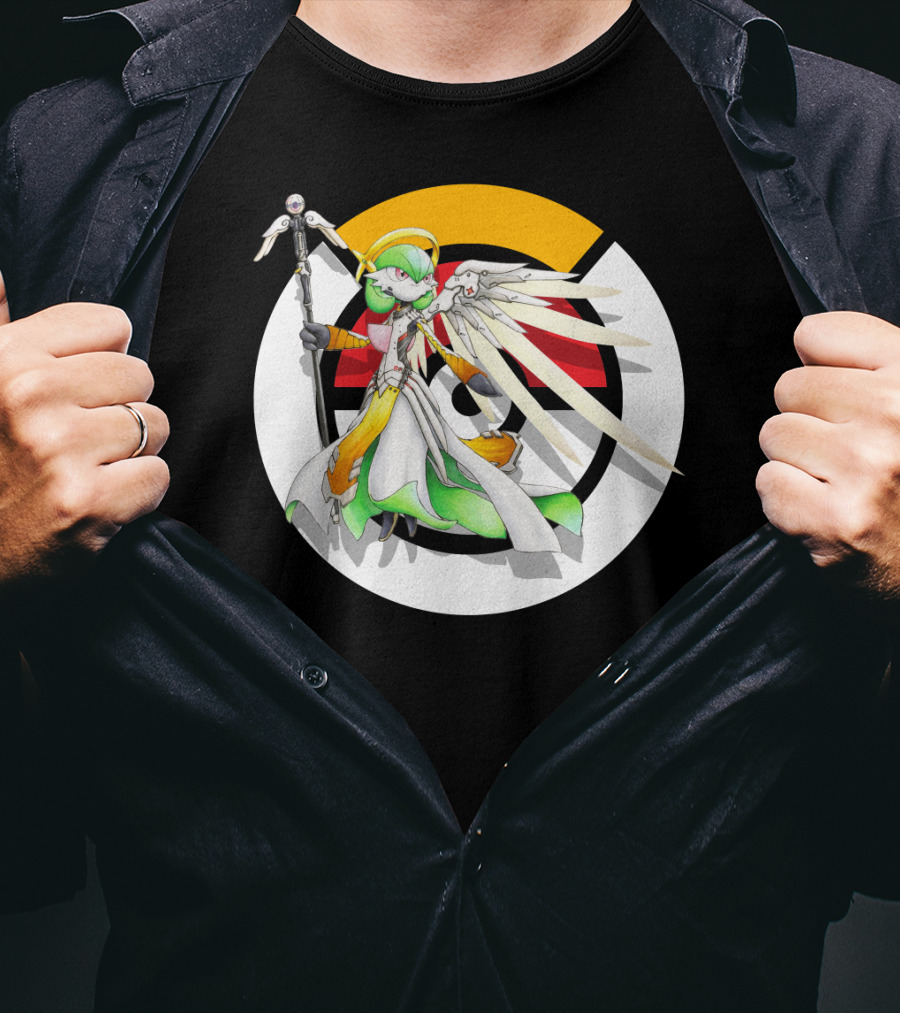 Pokemon Overwatch Gardevoir Mercy Crossover T-Shirt