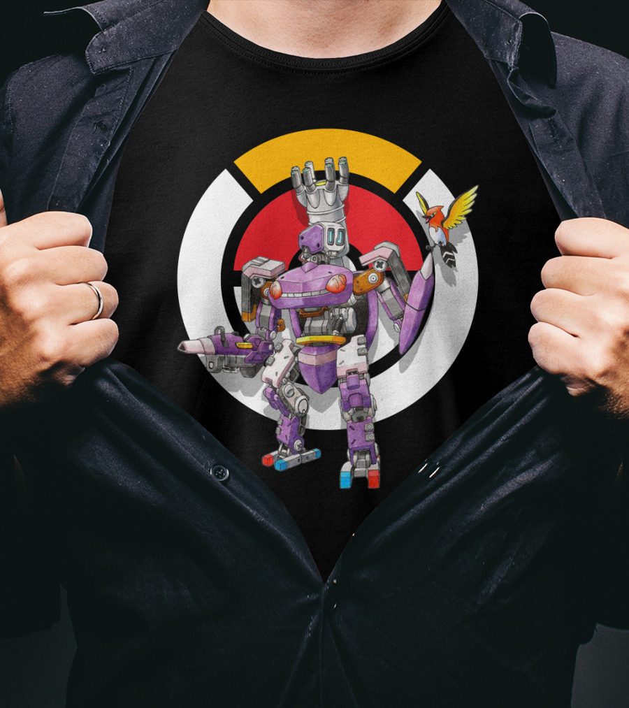 Pokemon X Over Genesect X Bastion Mech Crossover T-Shirt