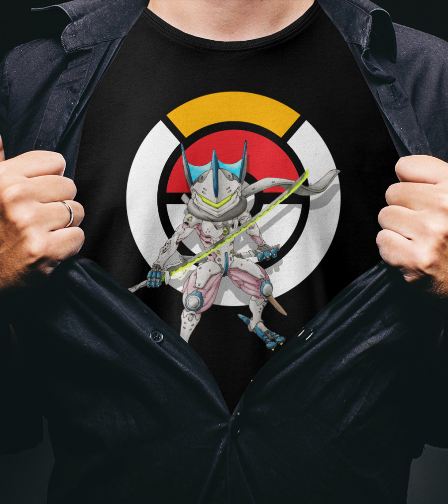 POKEMON OVERWATCH GRENINJA GENJI Crossover Fusion T-Shirt