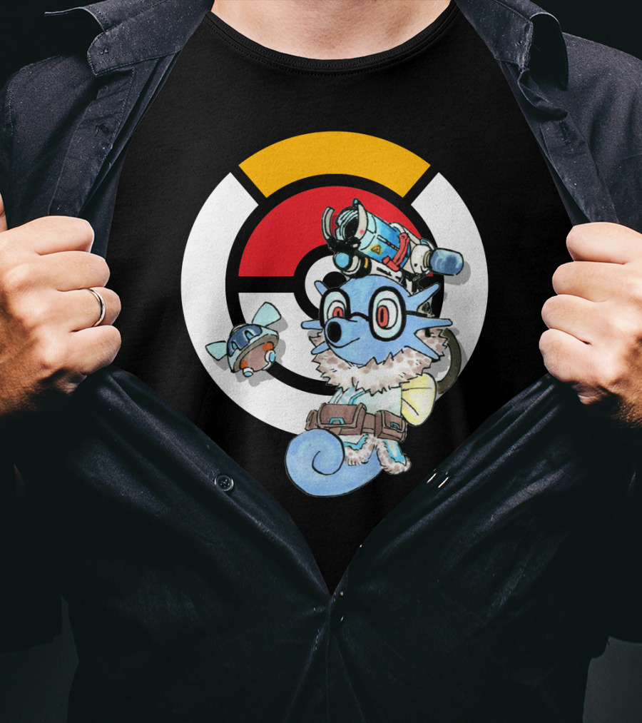 POKEMON X HORSEA MAY Crossover With Hat Glasses Backpack And Poké Ball T-Shirt