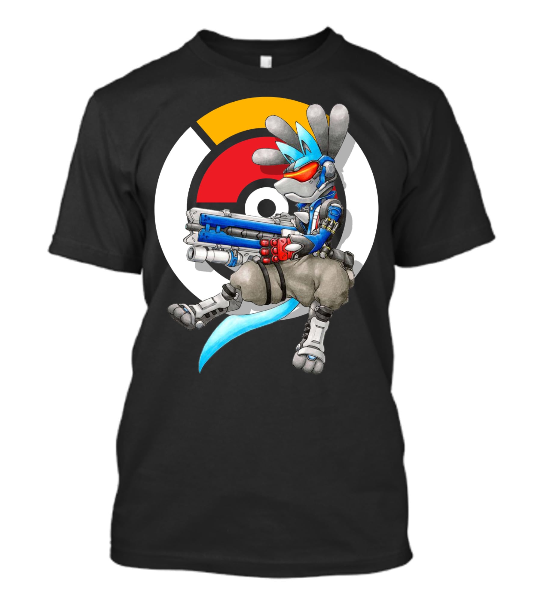 Pokemon X Overwatch Lucario X Soldier T-Shirt