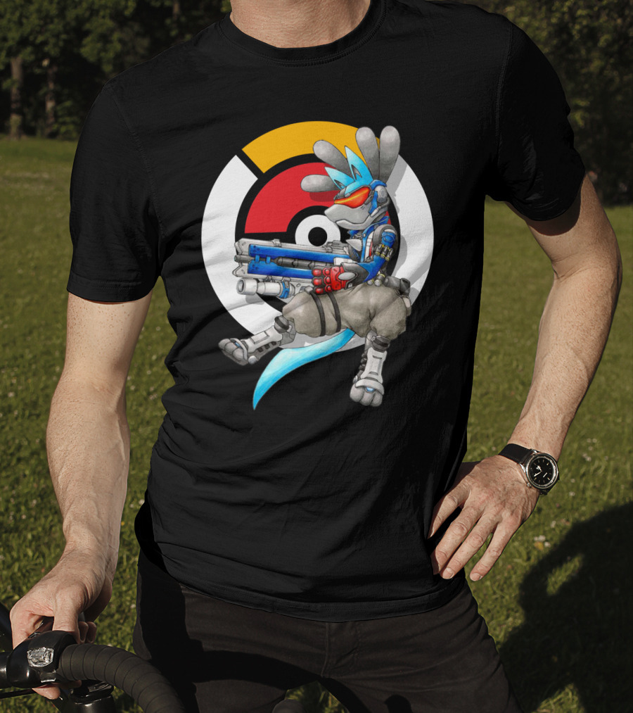 Pokemon X Overwatch Lucario X Soldier T-Shirt