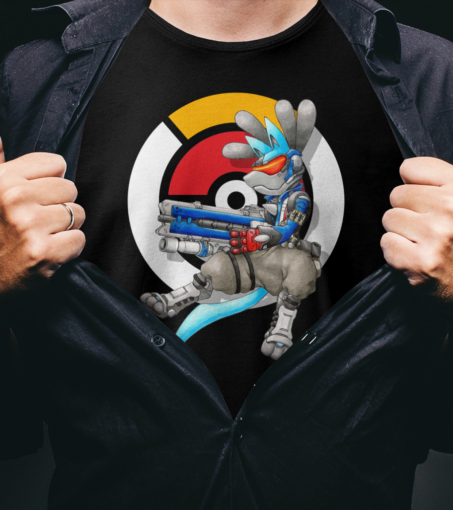Pokemon X Overwatch Lucario X Soldier T-Shirt