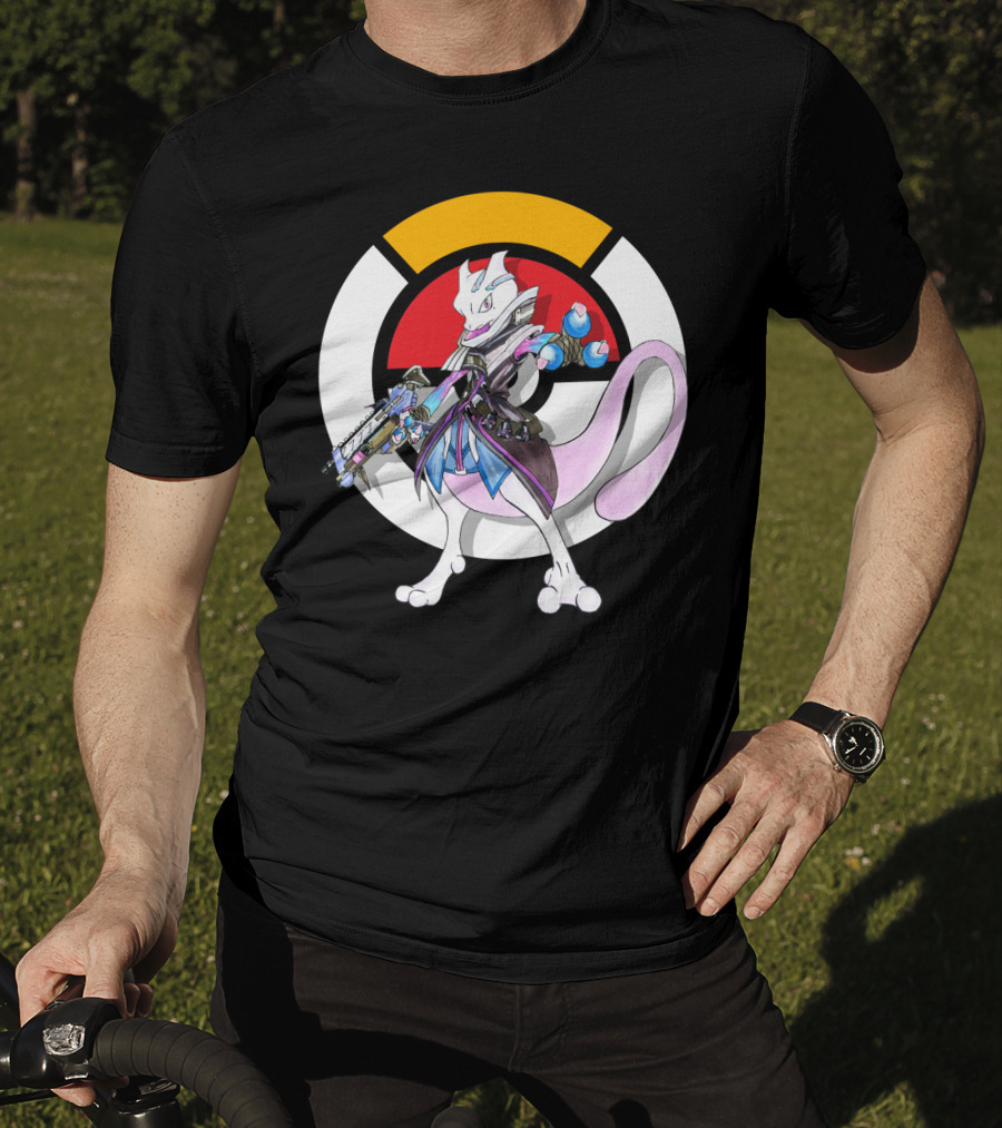 Pokemon X Overwatch Mewtwo X Sombra Icon Mashup T-Shirt