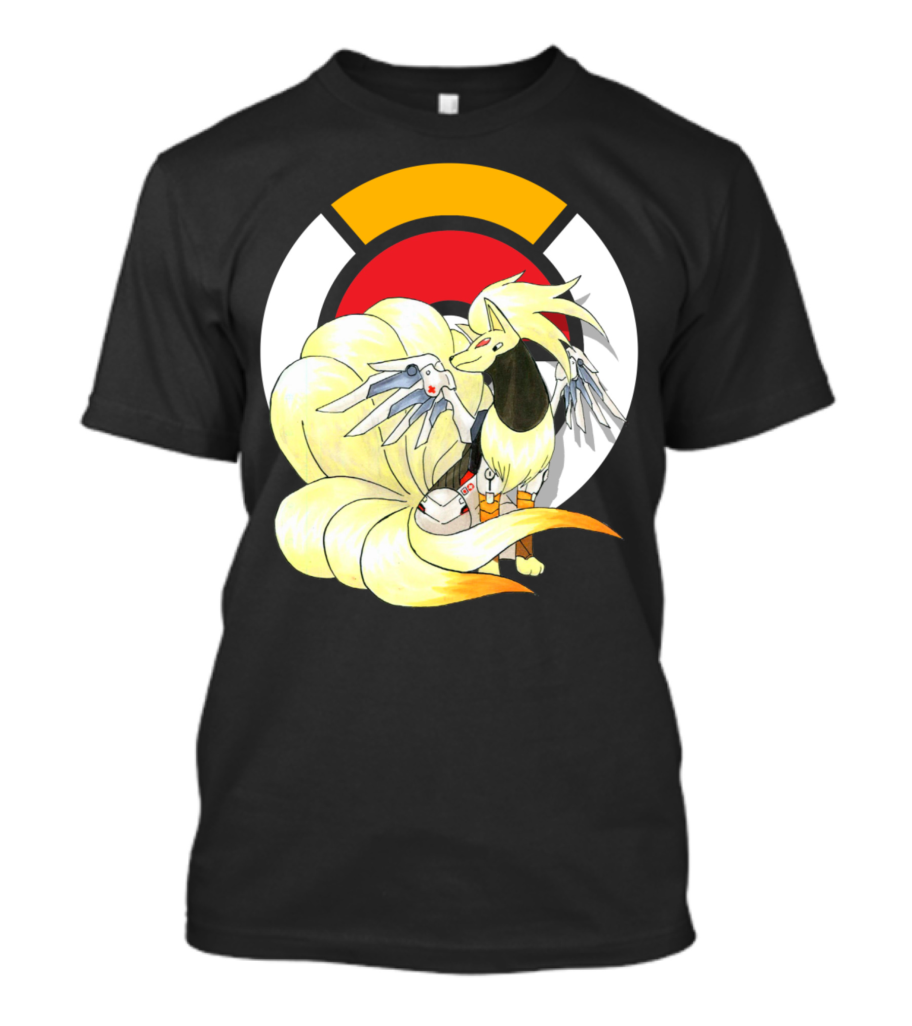 POKEMON X NINETAILS X MERCY Overwatch Crossover T-Shirt