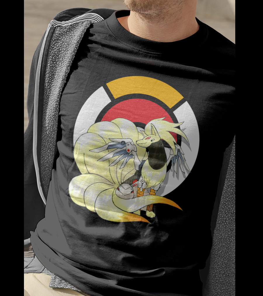 POKEMON X NINETAILS X MERCY Overwatch Crossover T-Shirt
