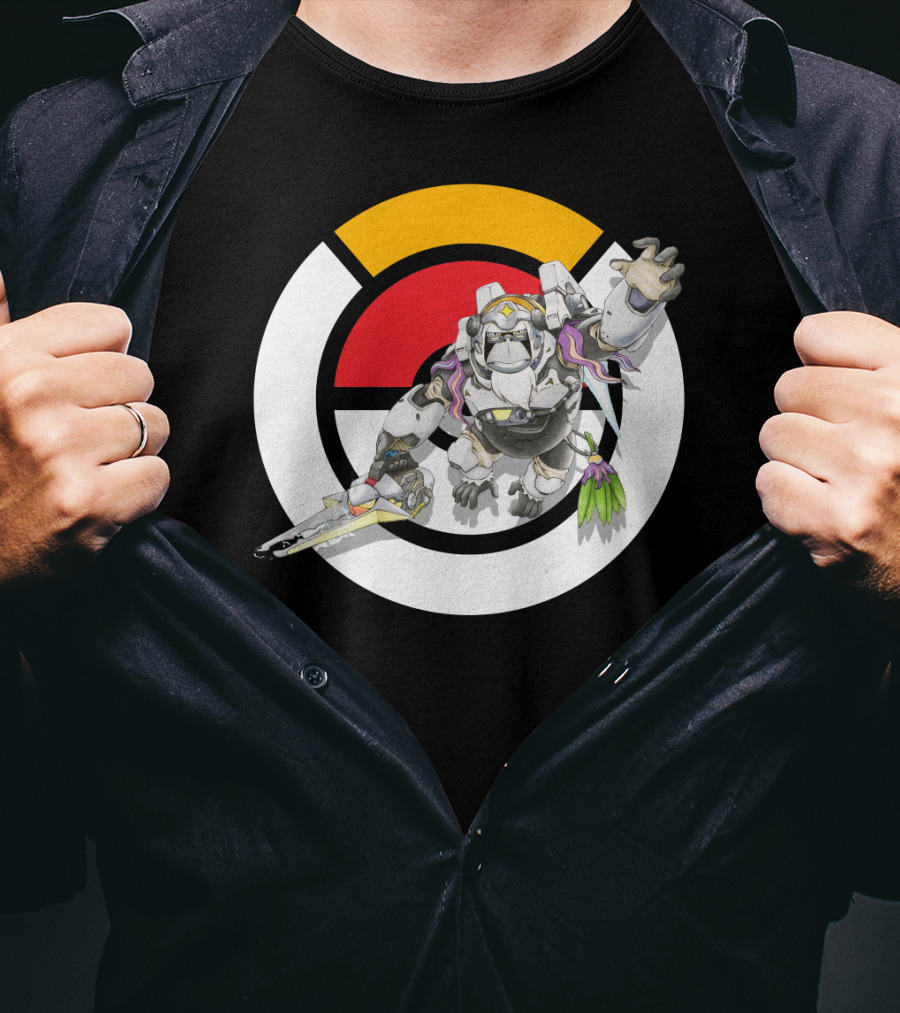 Pokémon Overwatch Crossover Oranguru Winston Pokémon Ball T-Shirt