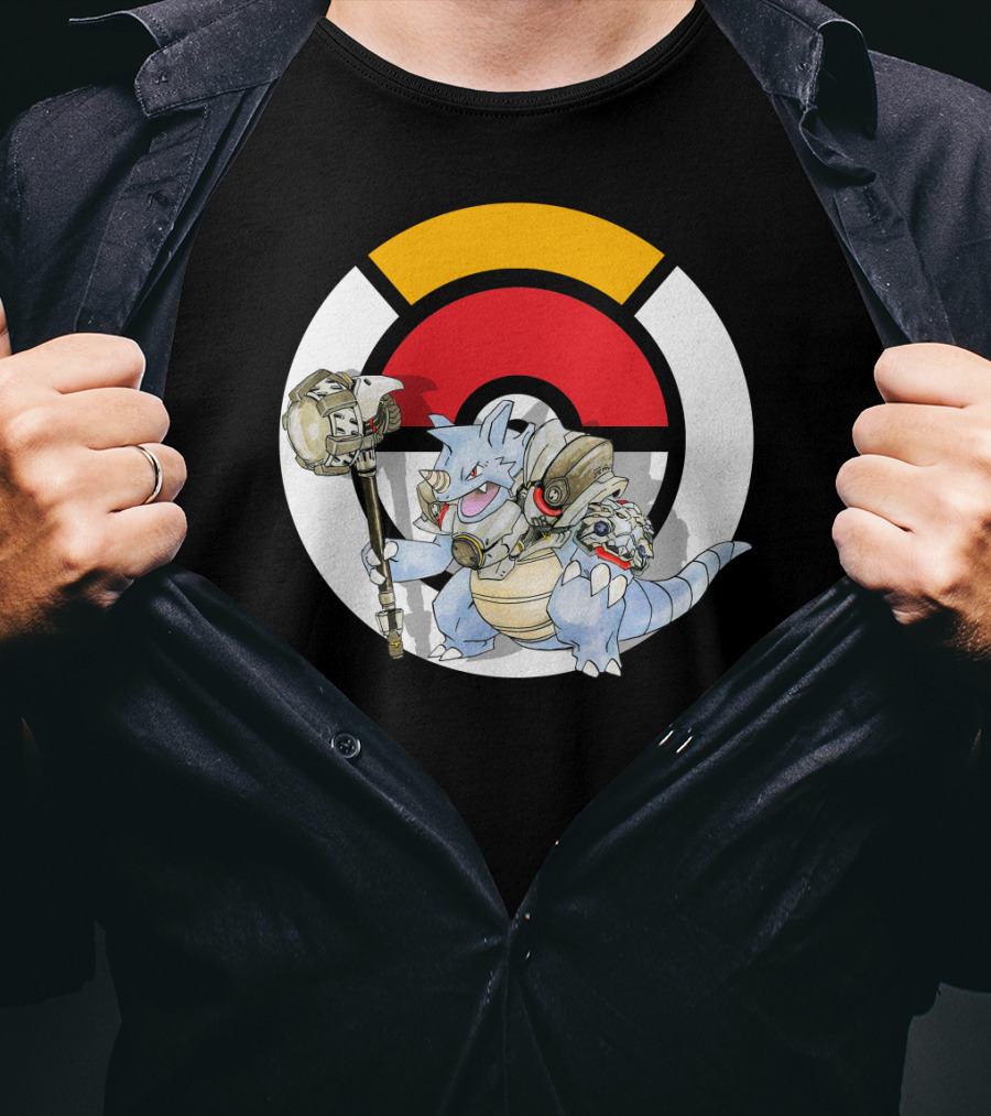 POKEMON X OVER RHYDON X REINHARDT Crossover Fusion With Iconic Elements T-Shirt