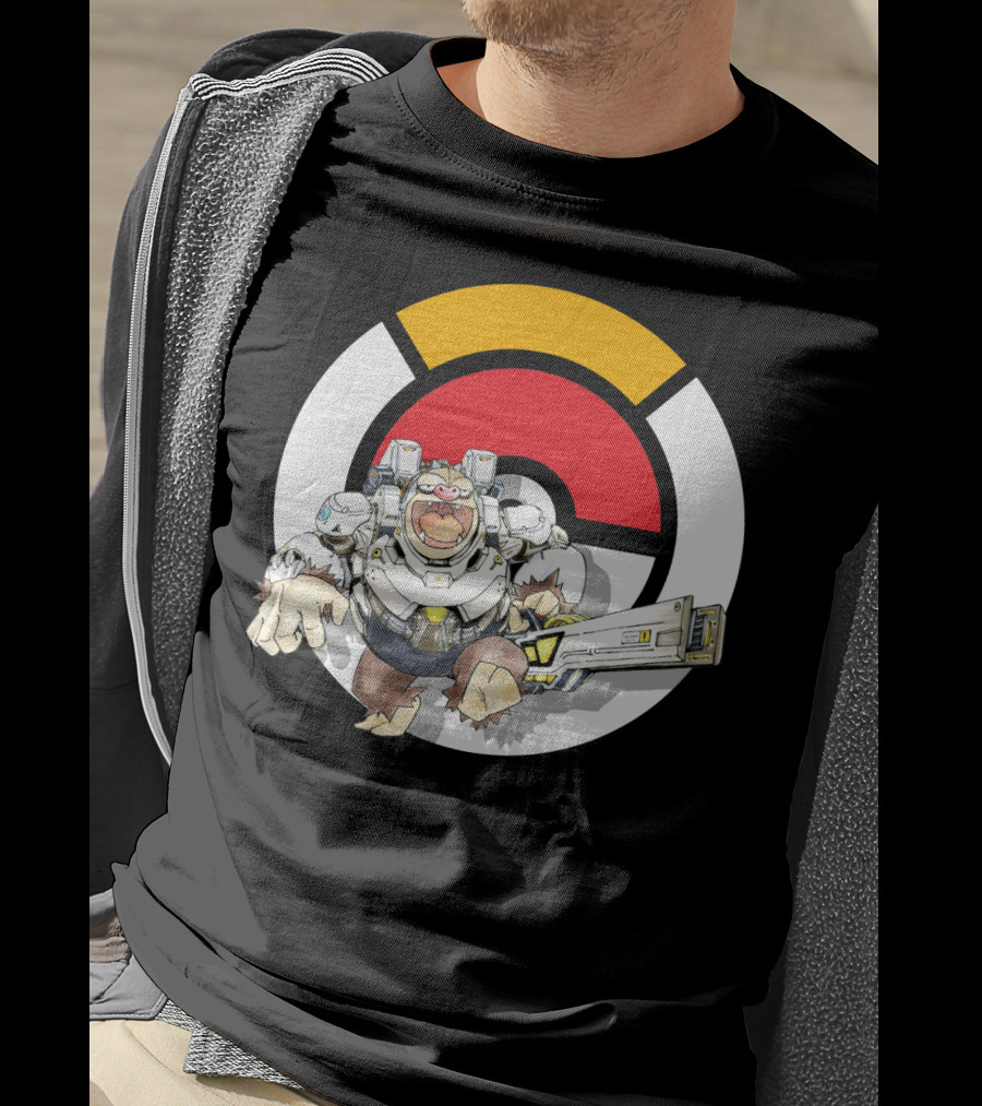 POKEMON X OVERWATCH SLAKING WINSTON Crossover T-Shirt