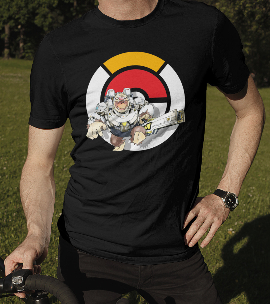 POKEMON X OVERWATCH SLAKING WINSTON Crossover T-Shirt