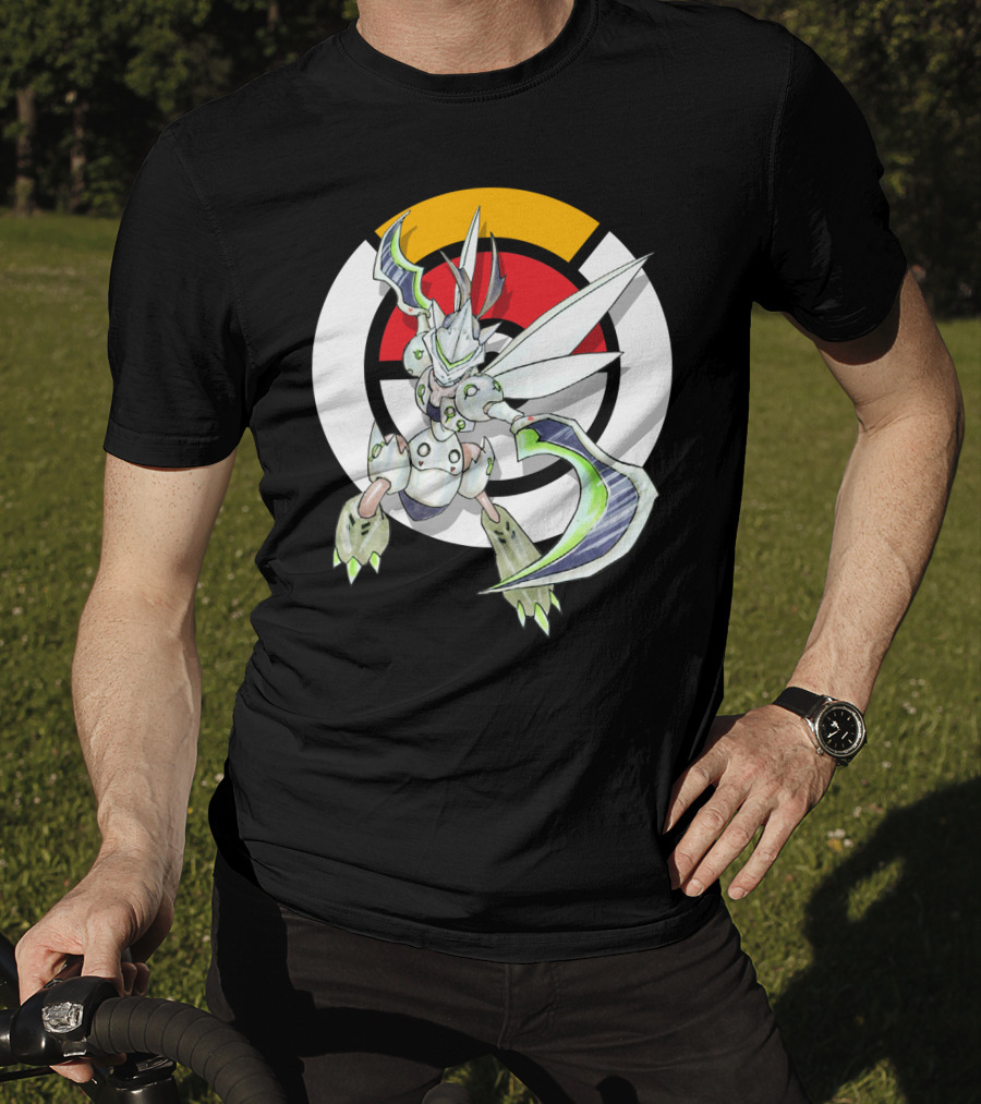 POKEMON X OVER SCYTHER X GENJI Logo Collaboration With Iconic Fusion Character T-Shirt