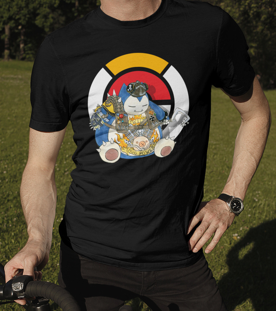 Pokemon Snorlax Hog Power Overwatch Crossover T-Shirt