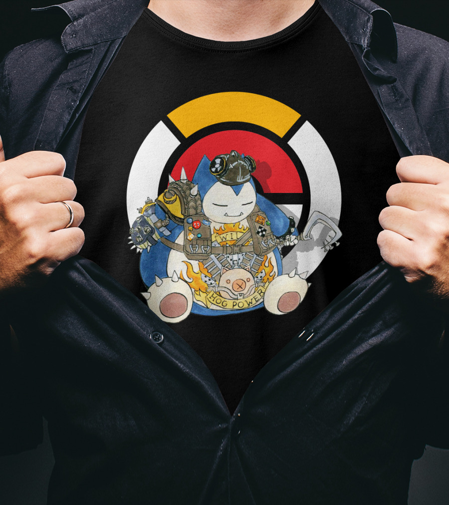 Pokemon Snorlax Hog Power Overwatch Crossover T-Shirt