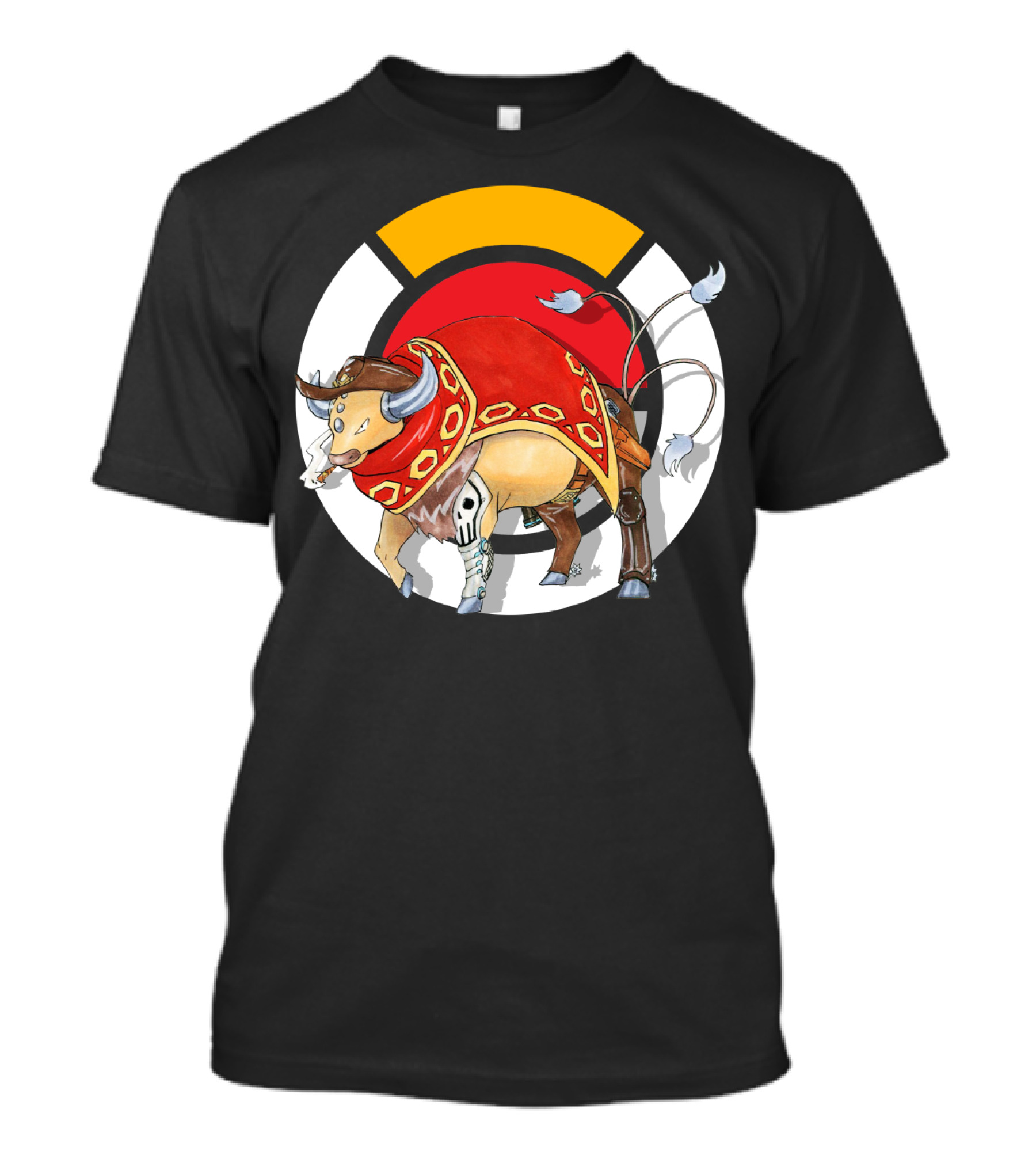 Pokemon X Overwatch Tauros X Mccree Crossover T-Shirt