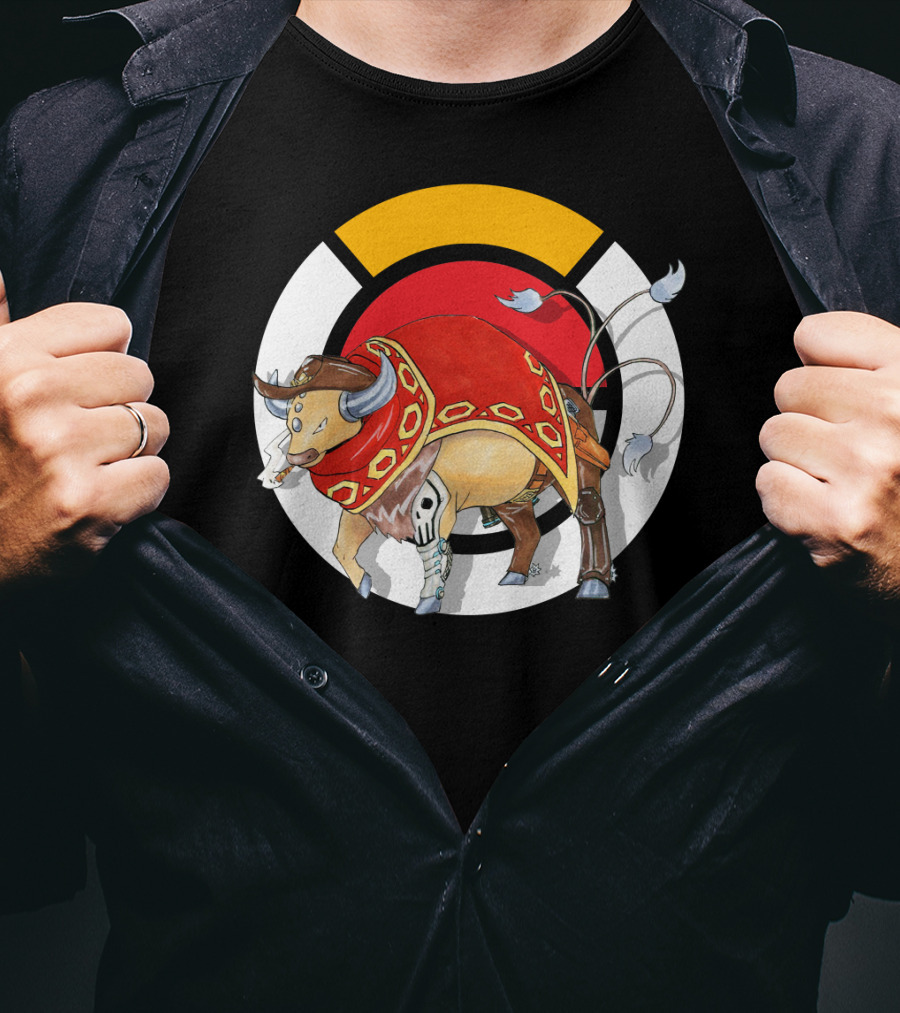 Pokemon X Overwatch Tauros X Mccree Crossover T-Shirt