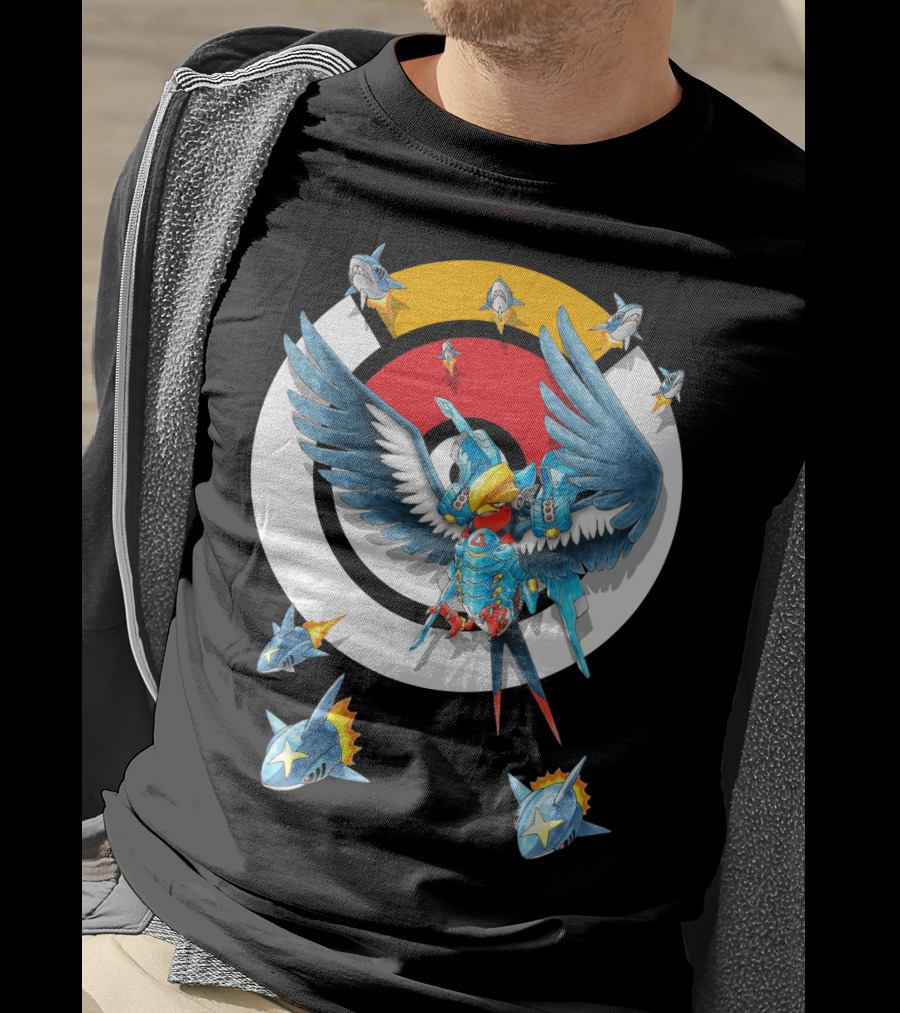 Pokemon Swellow Pharah Battle Symbols Sharks Circle T-Shirt
