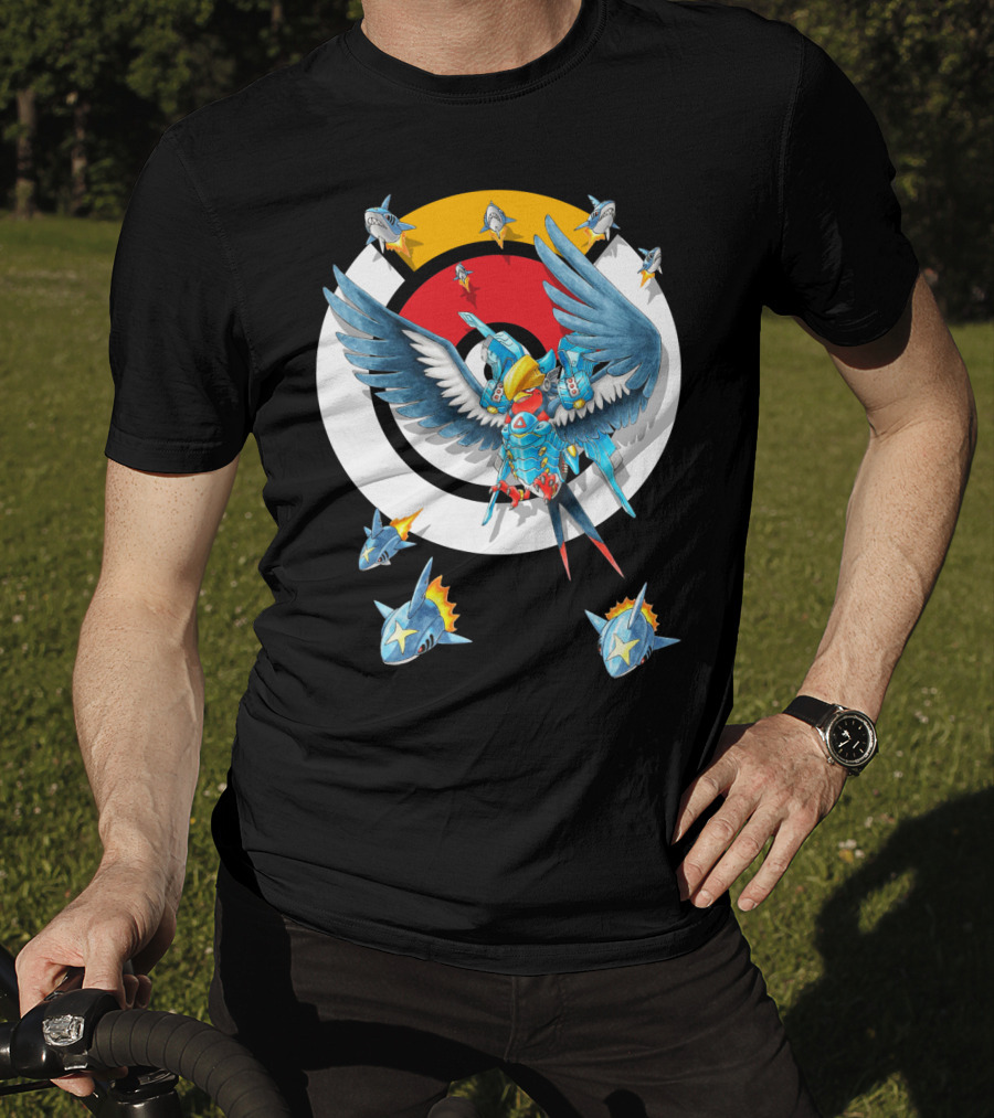 Pokemon Swellow Pharah Battle Symbols Sharks Circle T-Shirt