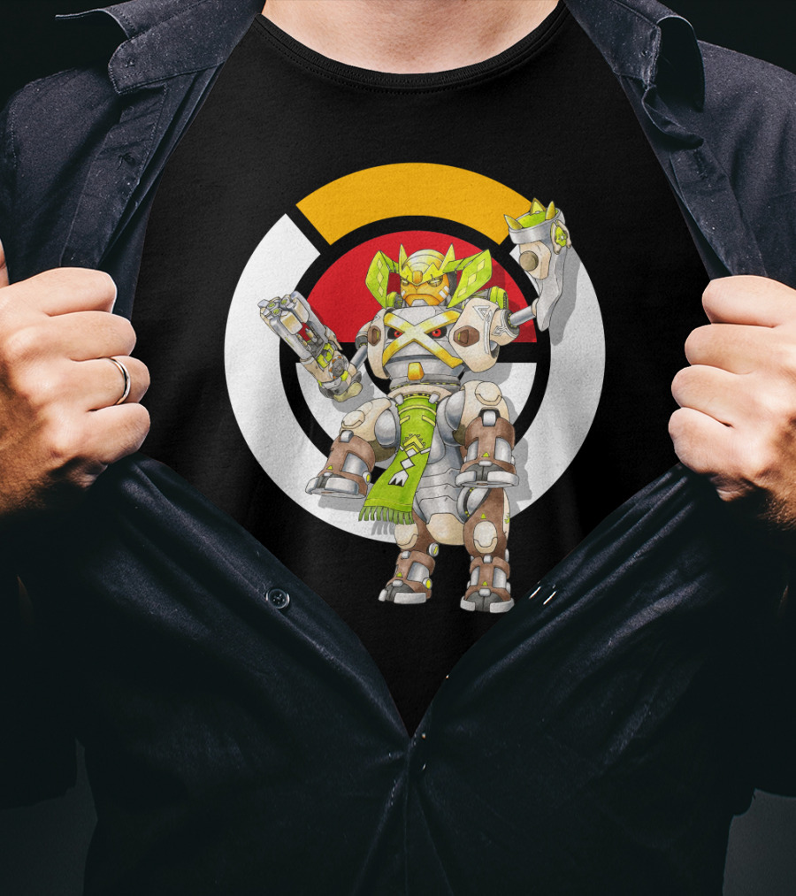Pokemon X Over Terrakion Metagross Orisa Mecha Crossover T-Shirt