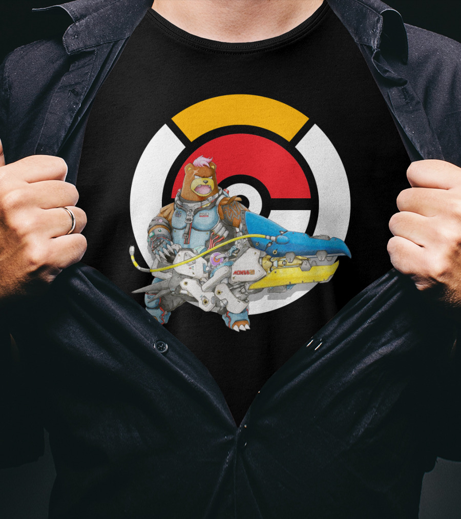 Pokemon X Over Ursaring X Zarya Whale Воина T-Shirt