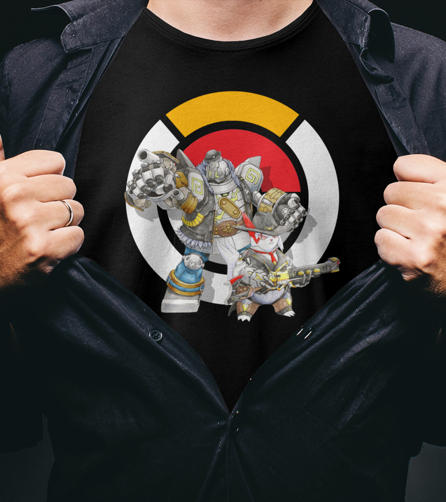Pokemon X Overwatch Zangoose Torbjorn Mecha T-Shirt