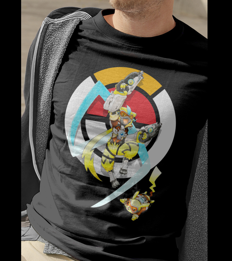 Pokemon X Zeraora X Pikachu Overwatch Style Battle T-Shirt